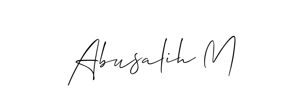 How to Draw Abusalih M signature style? Allison_Script is a latest design signature styles for name Abusalih M. Abusalih M signature style 2 images and pictures png